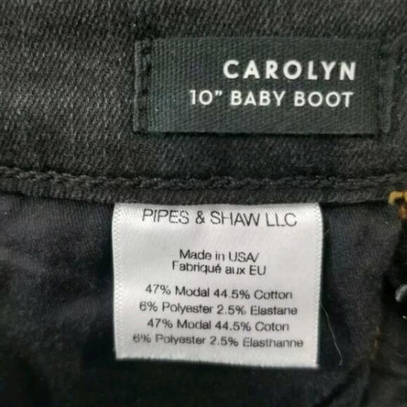 Veronica Beard Cropped Jeans Sz 24 BLACK Carolyn Baby Boot AZTEC TUXEDO Boho - Picture 15 of 16